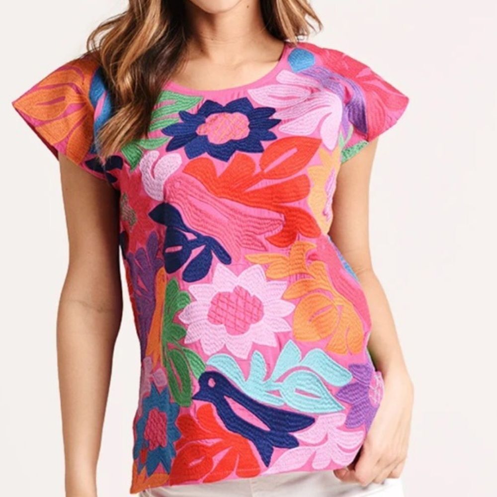 J. Marie The Maya Embroidered Top Zz6